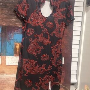 Women’s Black and Red Dress with a Japanese Flair